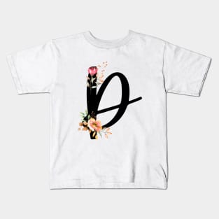 Letter D With Autumn Floral Wreath Kids T-Shirt